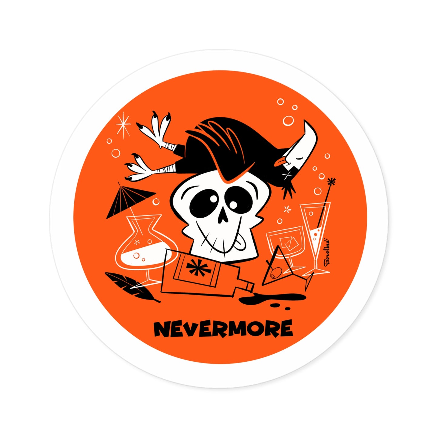Raven & Skull Sticker