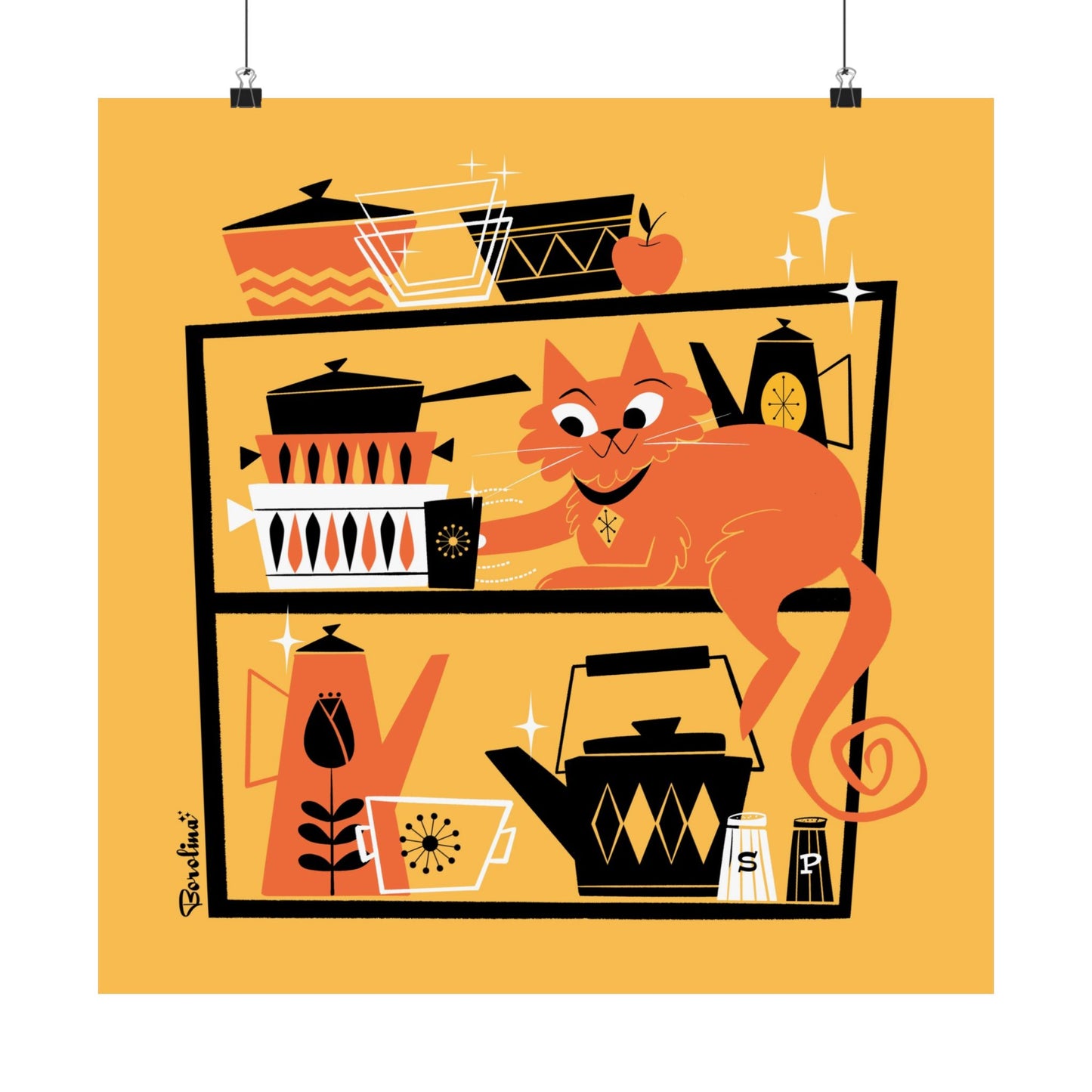 Kitchen Cat; square art print