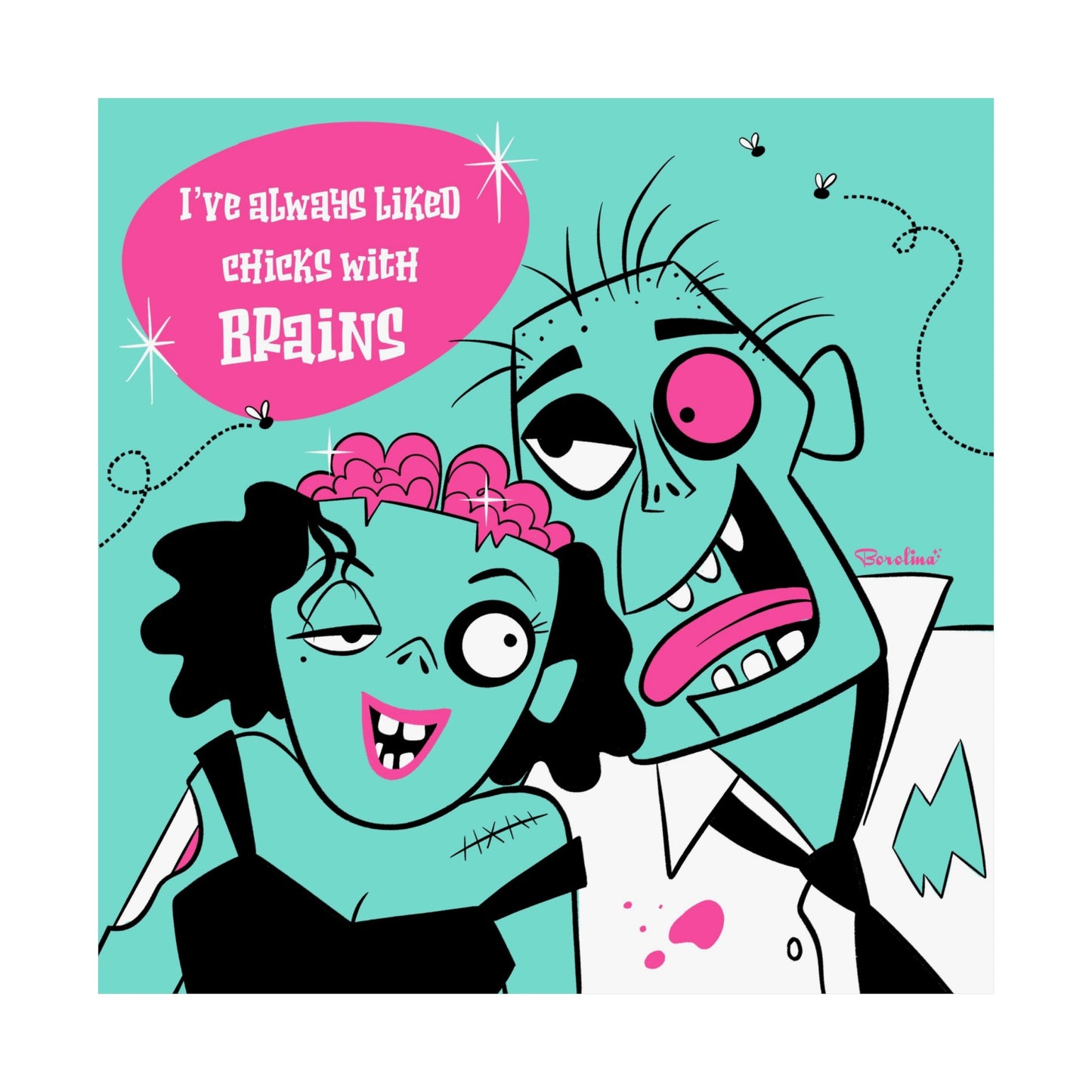 Zombie Brains, square art print