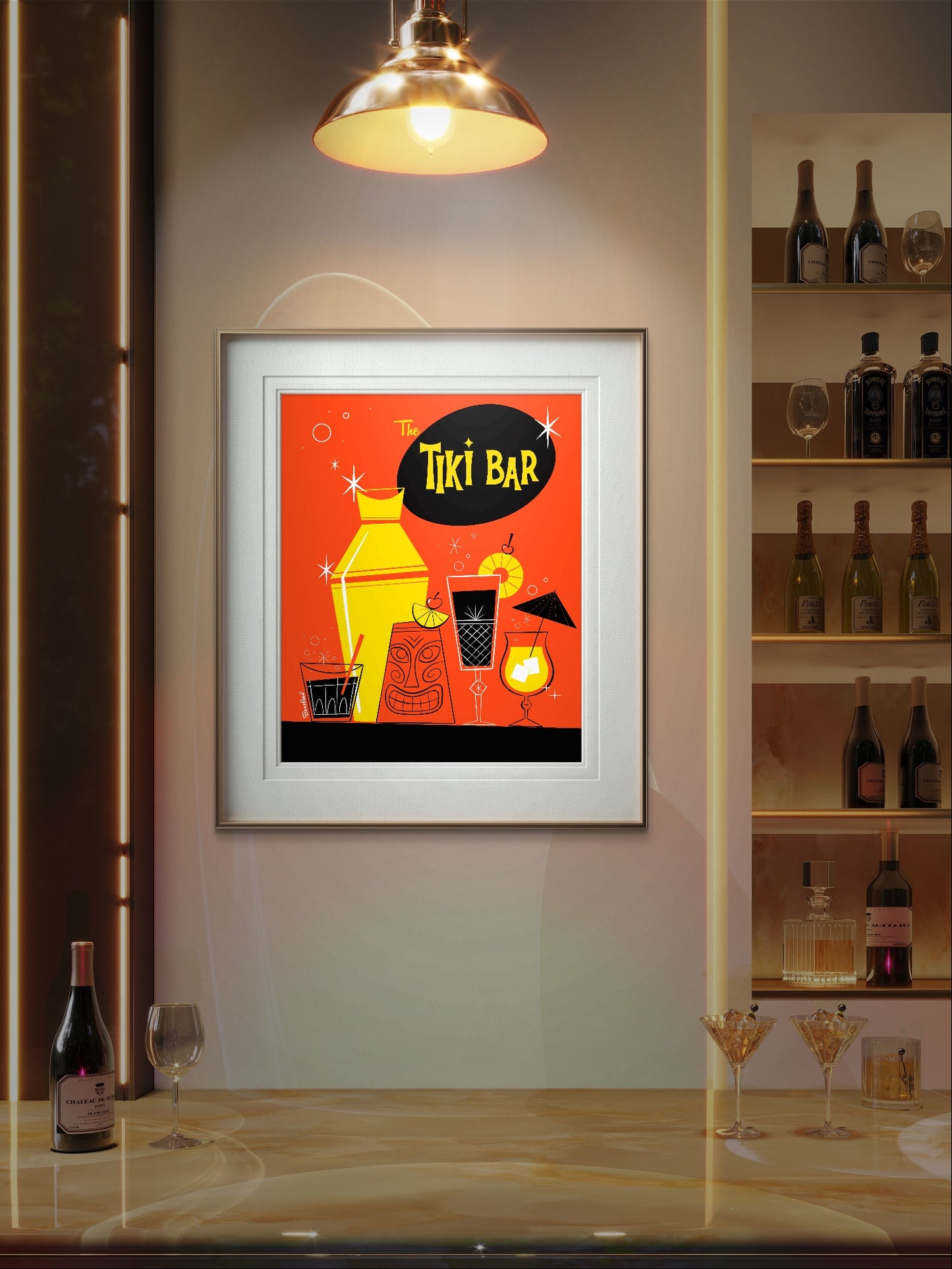 Tiki Bar, rectangular print