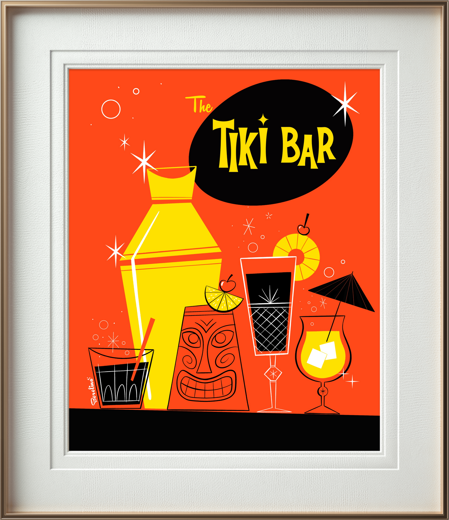 Tiki Bar, rectangular print