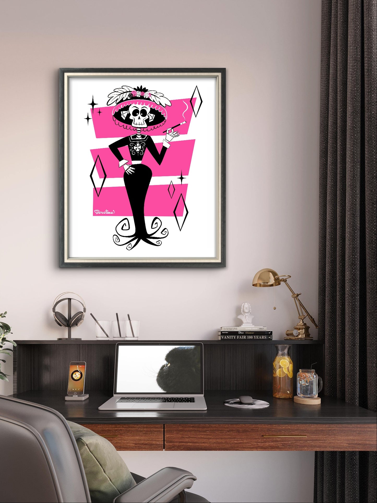 Catrina rectangular print