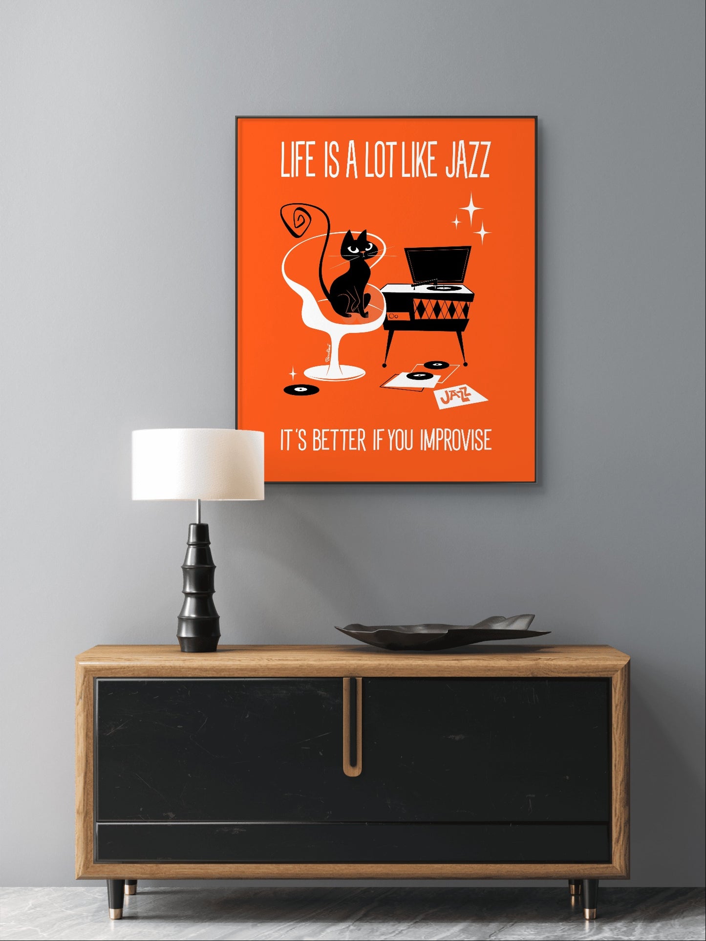 Jazz Cat, rectangular poster