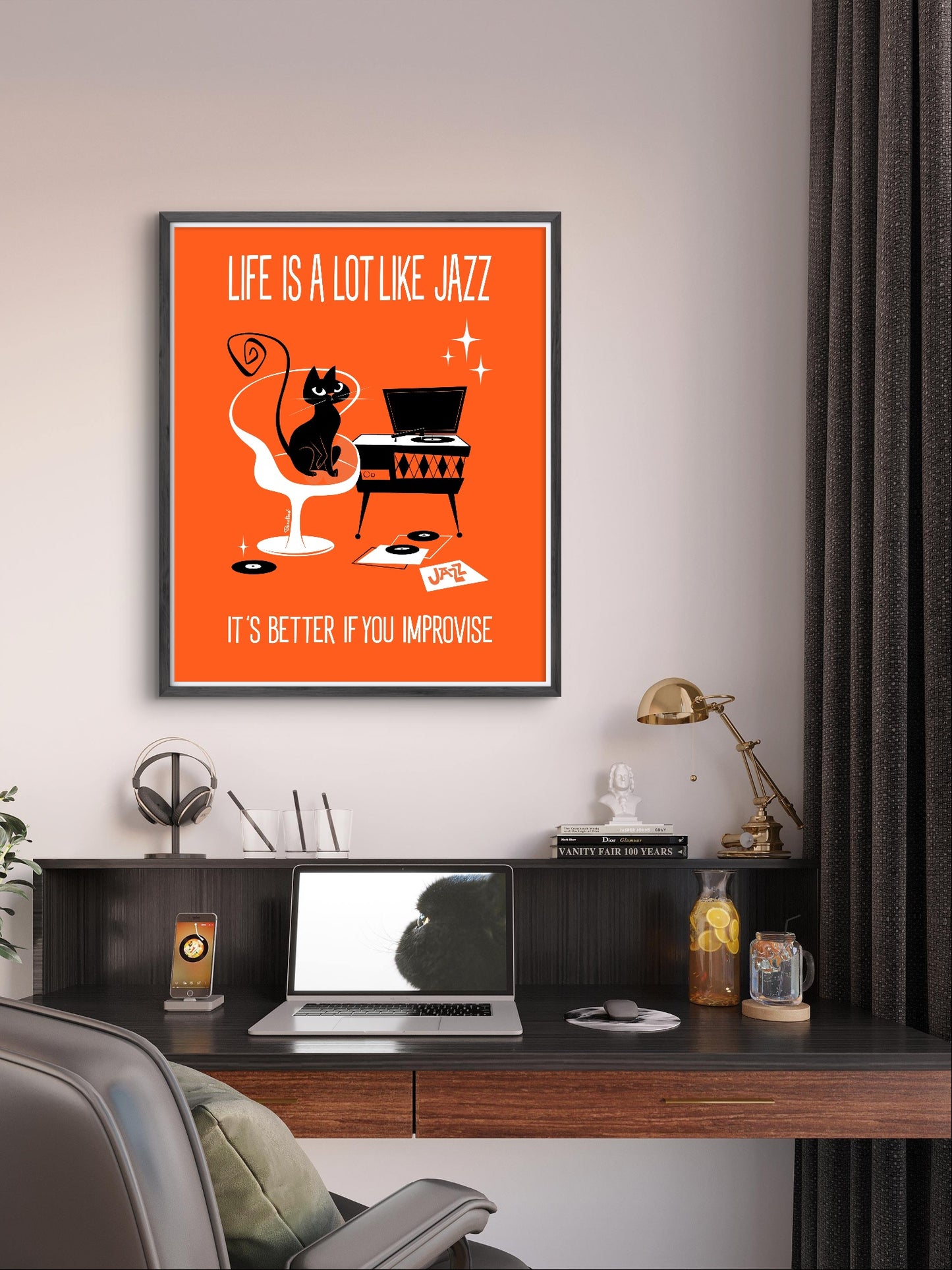 Jazz Cat, rectangular poster