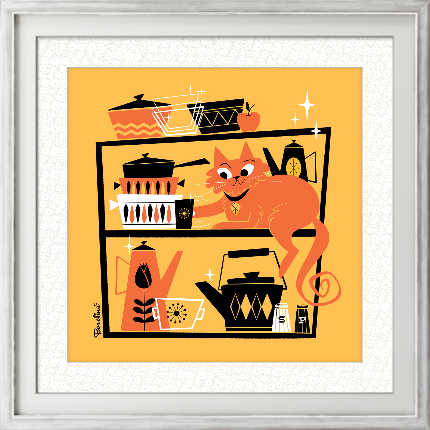 Kitchen Cat; square art print