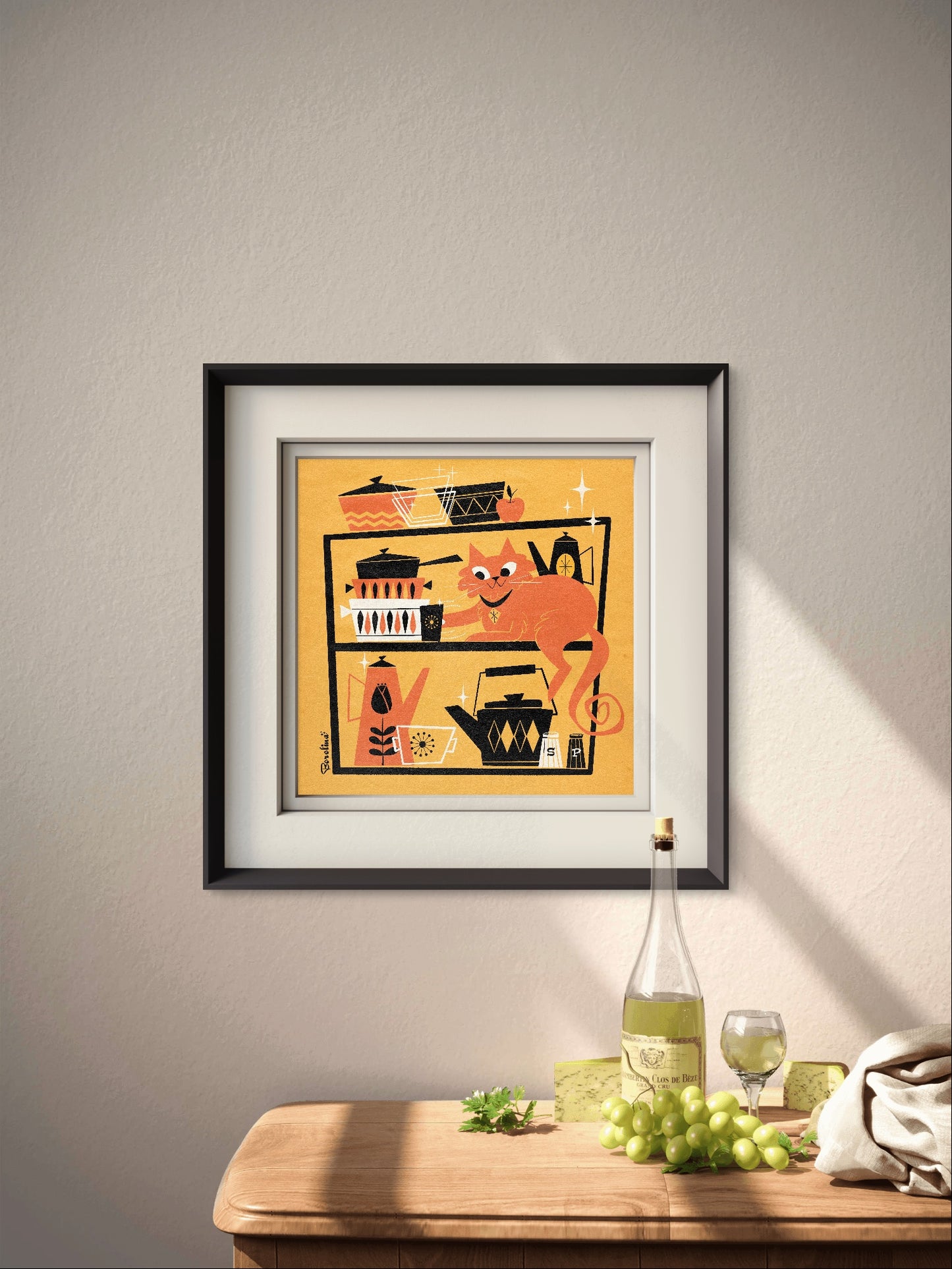 Kitchen Cat; square art print