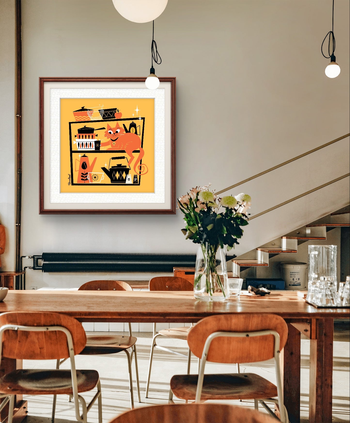 Kitchen Cat; square art print