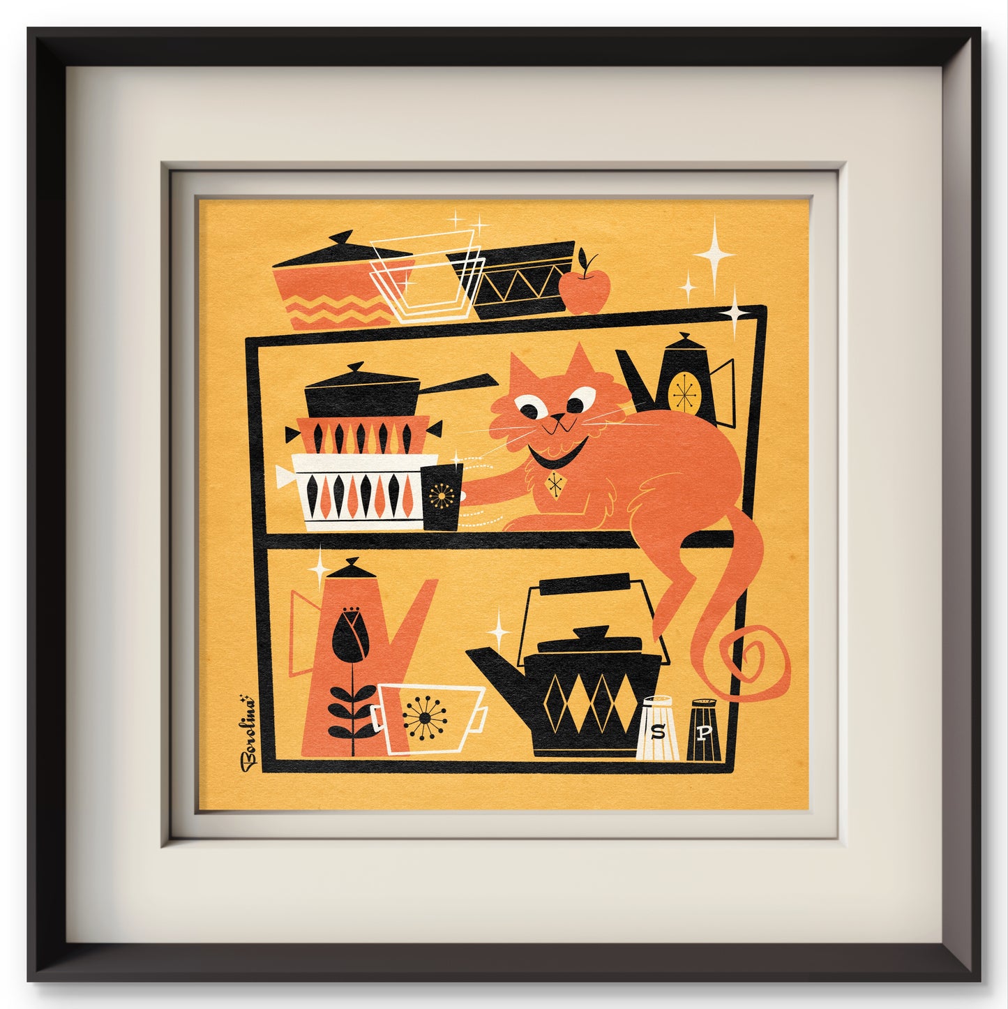 Kitchen Cat; square art print