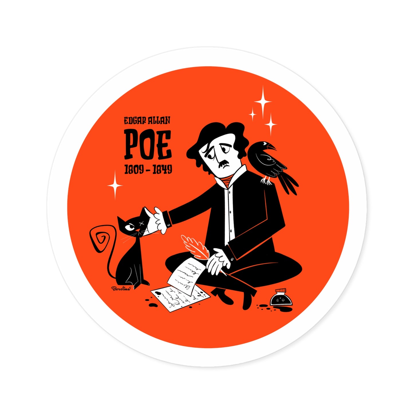 Poe’s cat; Round sticker