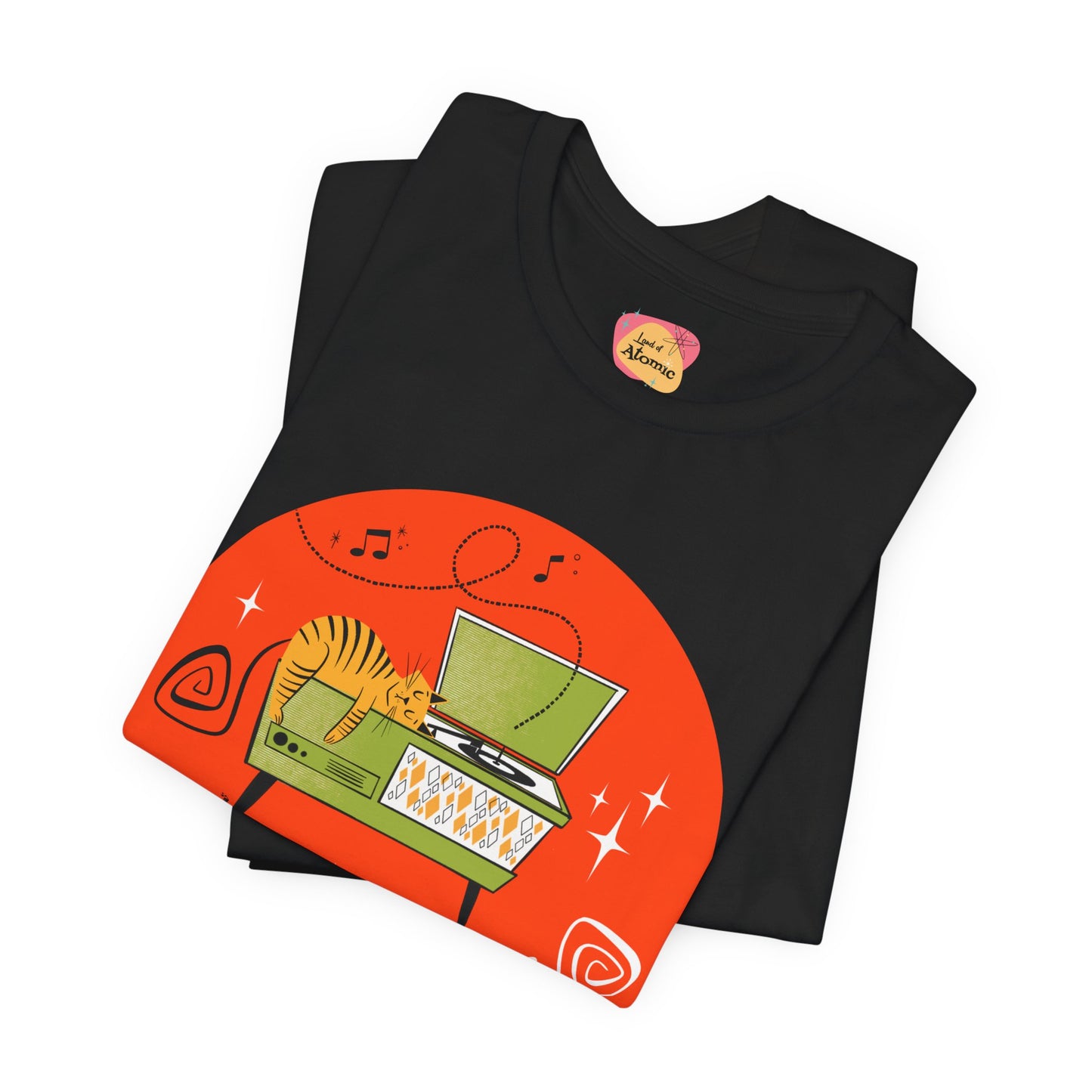Gatos durmiendo la siesta en tocadiscos, camiseta