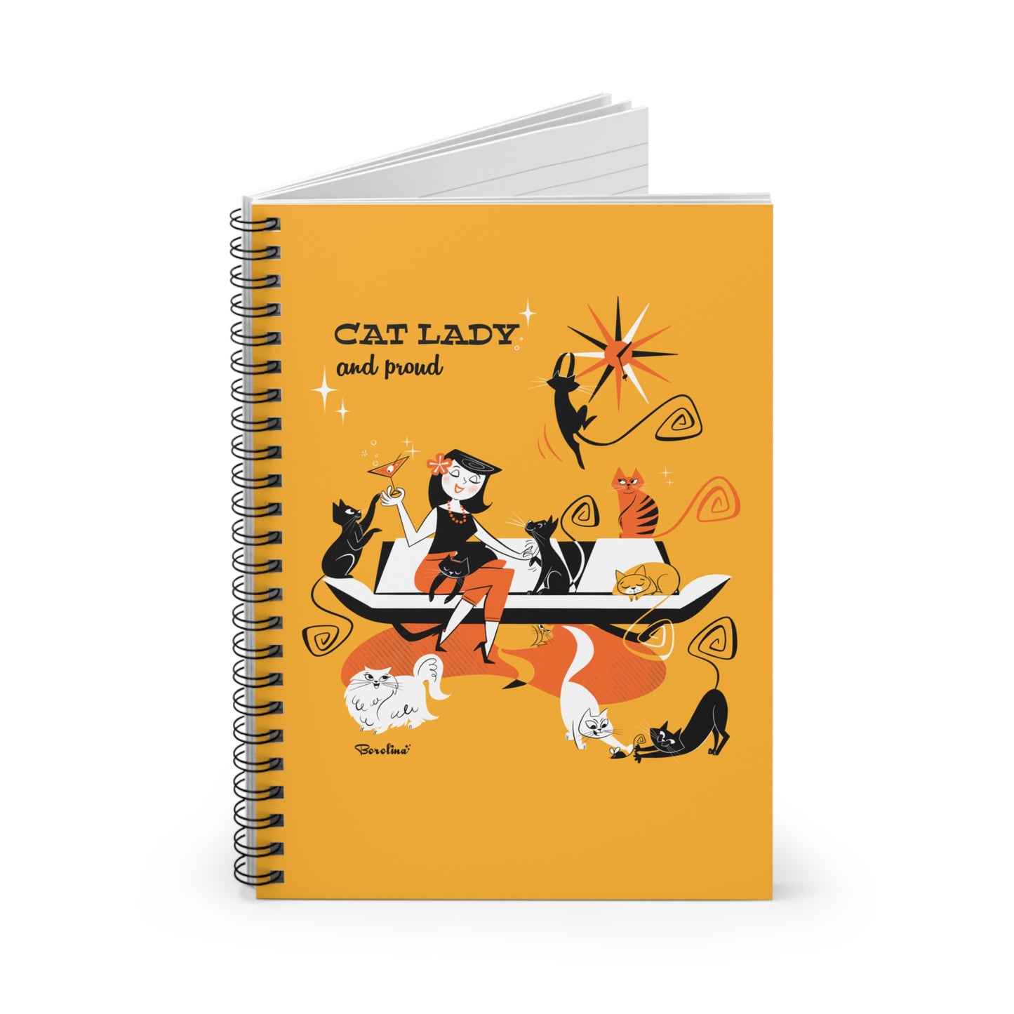 Cat Lady, lined notebook