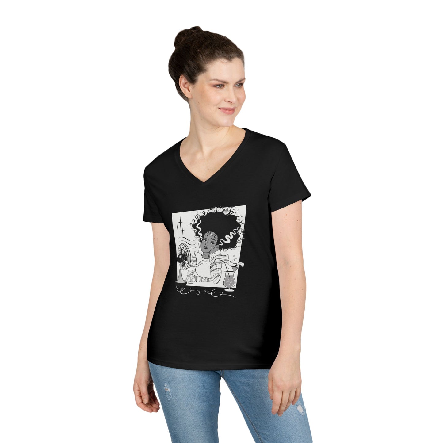 Classic Spooky Bride, V Neck t-shirt