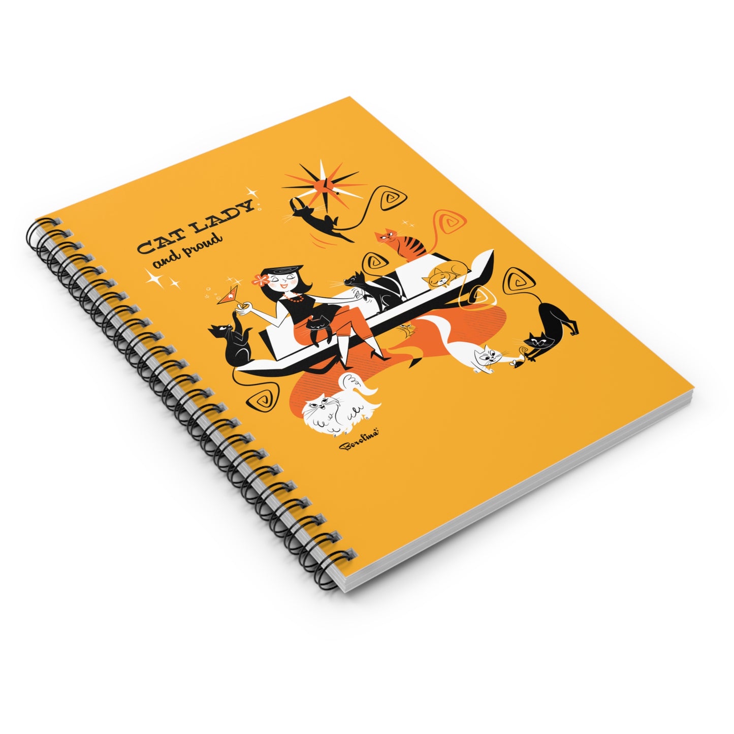 Cat Lady, lined notebook