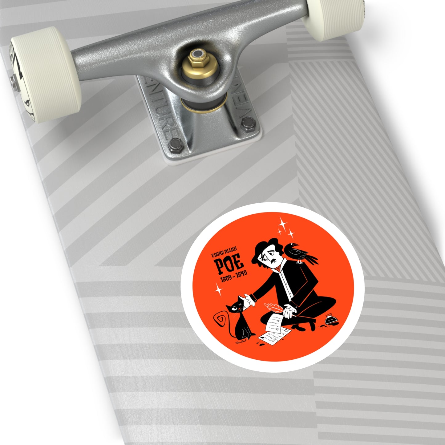 Poe’s cat; Round sticker