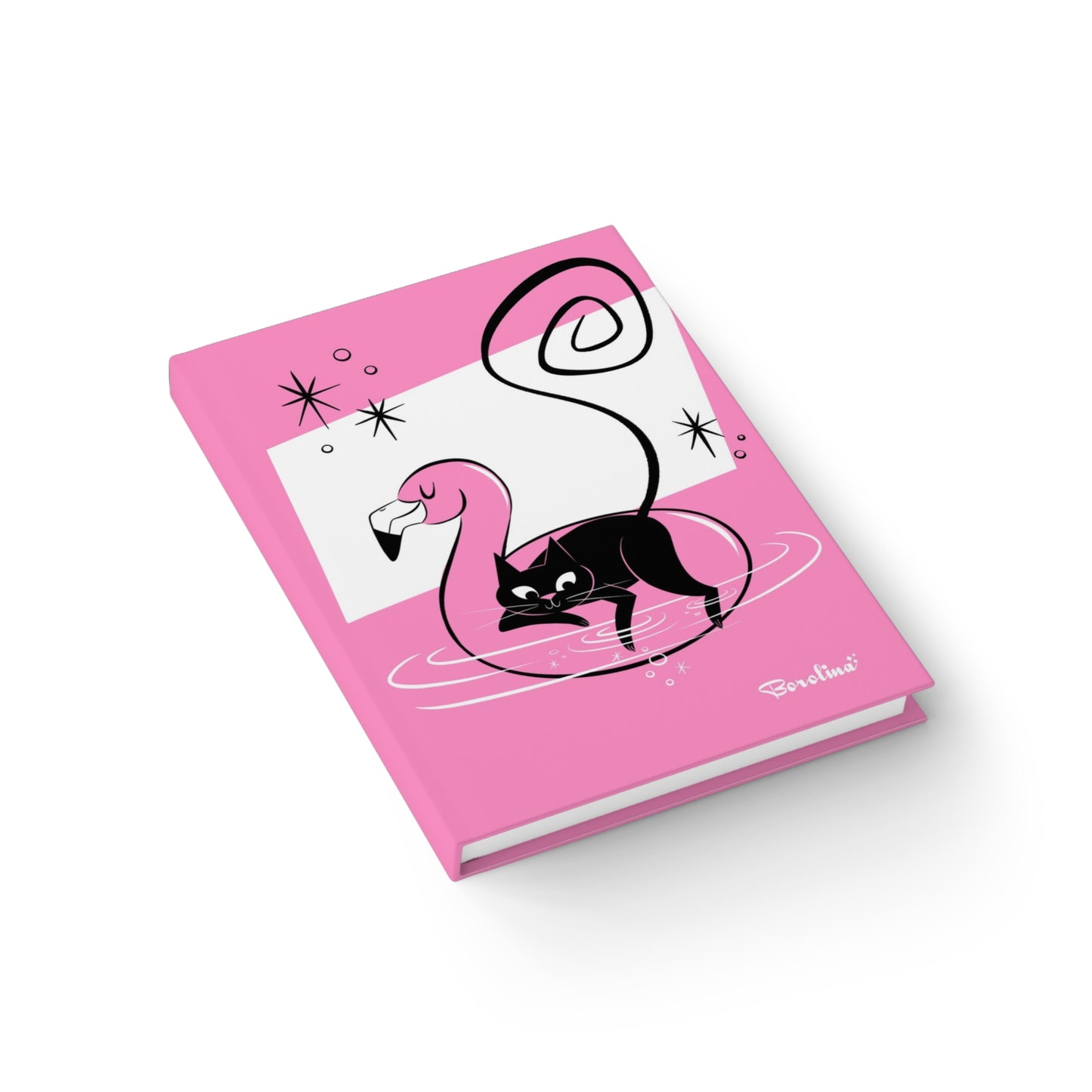 Flamingo Cat Blank Journal