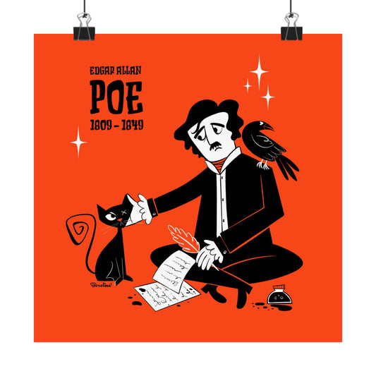 Poe’s cat; square art print