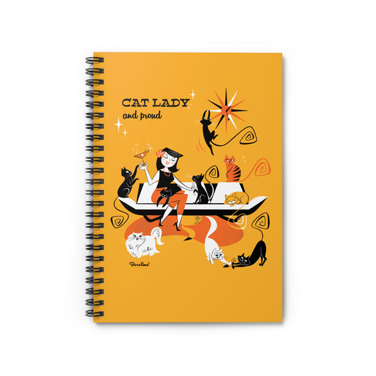 Cat Lady, lined notebook