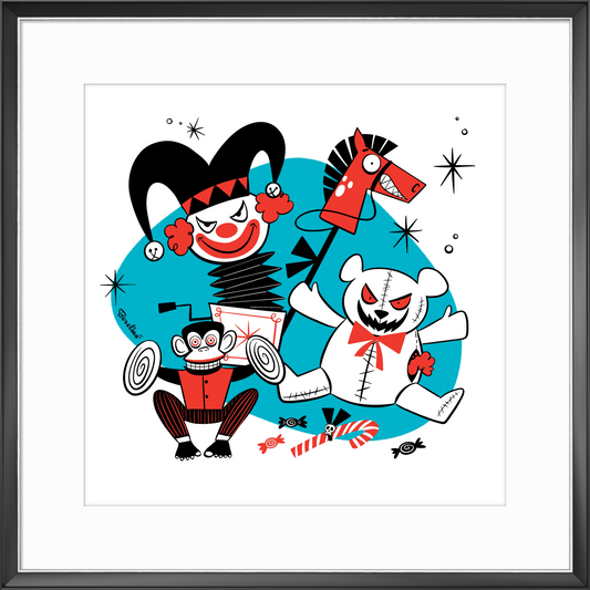 Creepy Toys, square art print