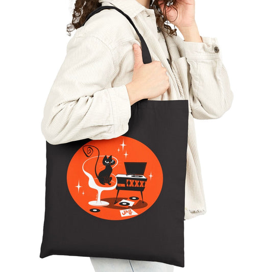 Jazz Cat; Tote Bag in natural or black