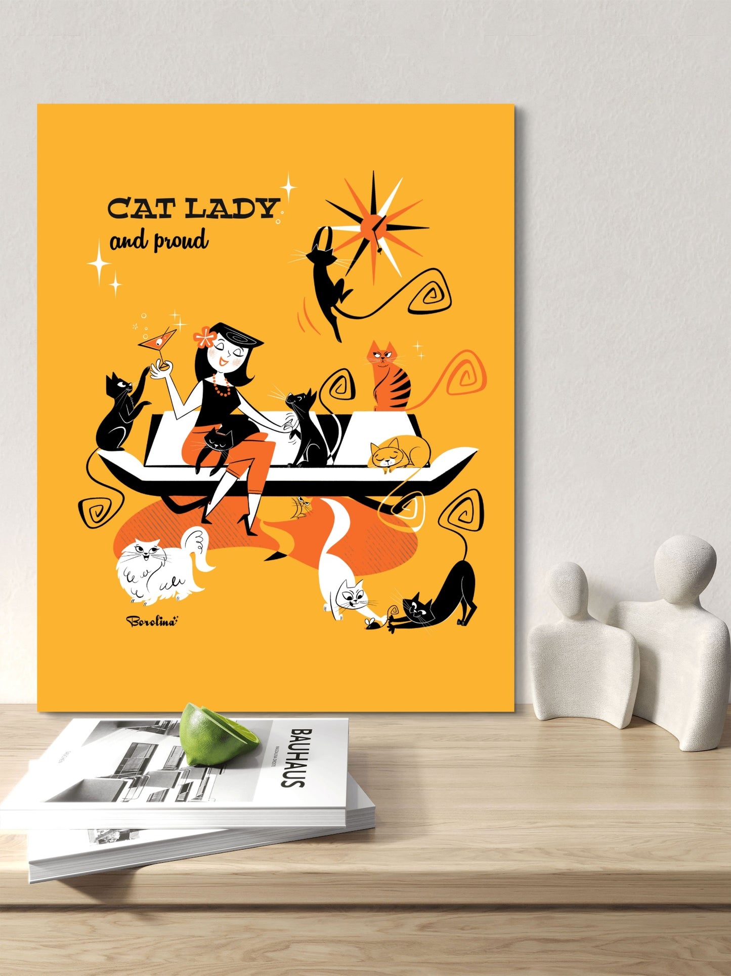 "Cat Lady and Proud", Art print,  Poster