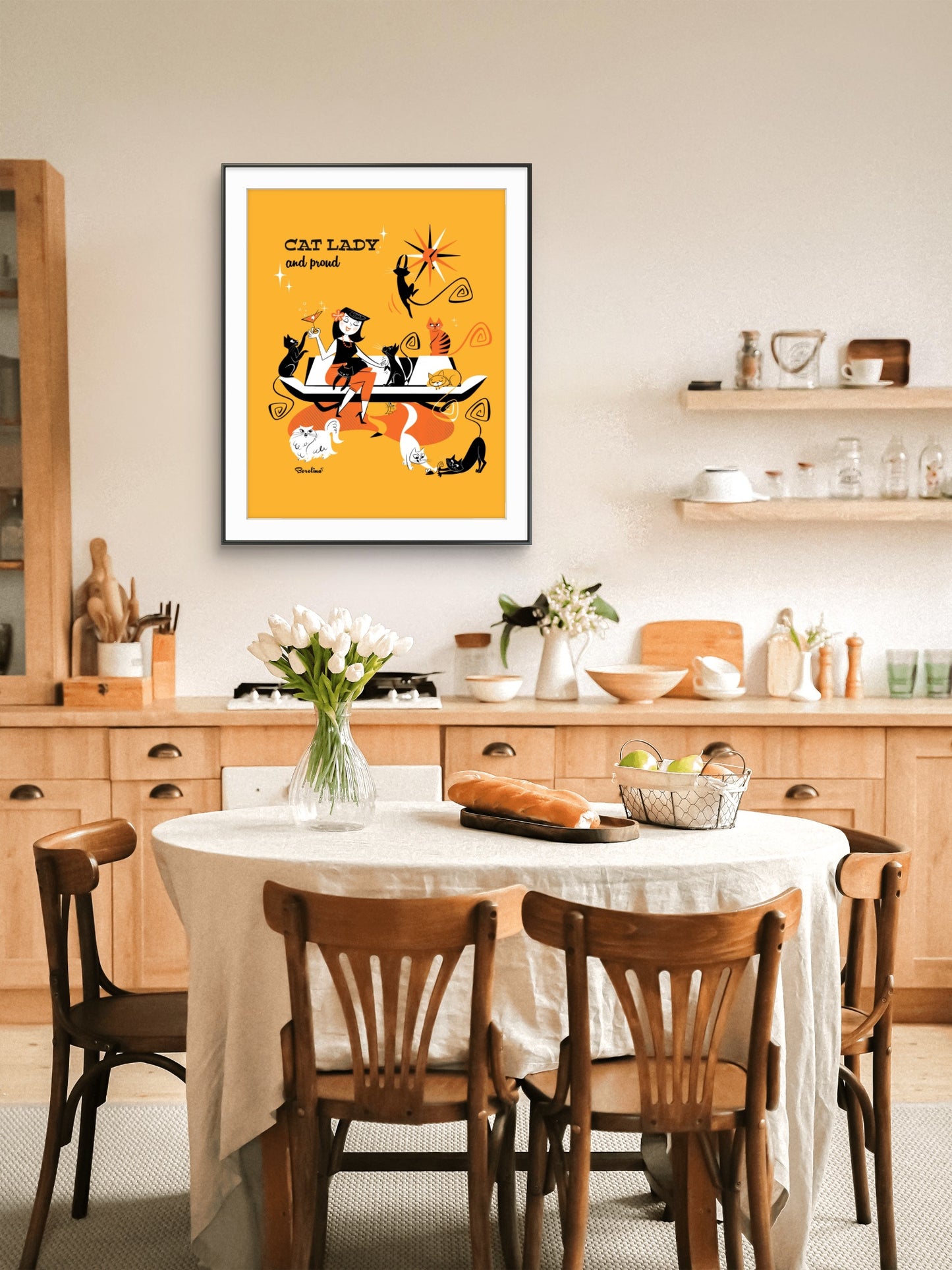 "Cat Lady and Proud", Art print,  Poster
