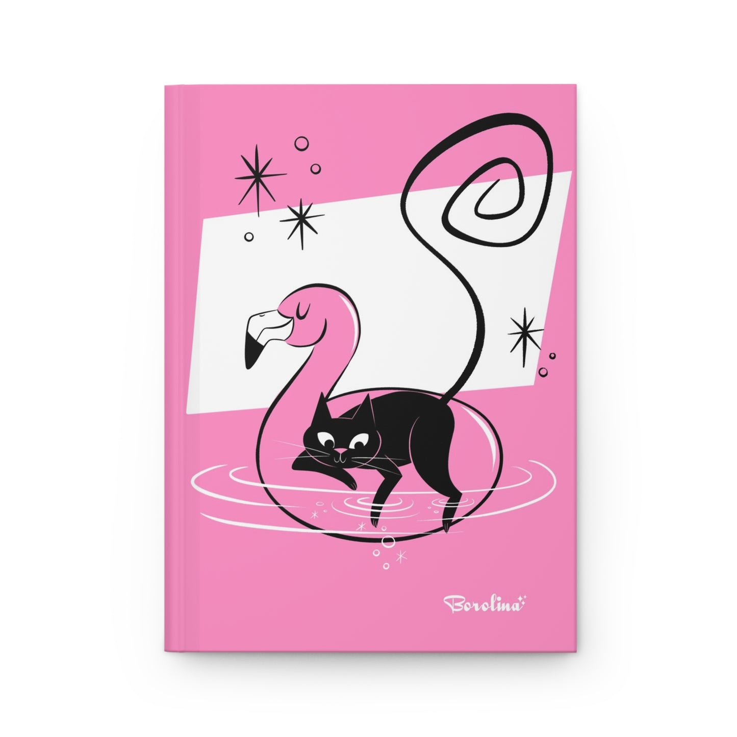 Flamingo Cat Lined Journal