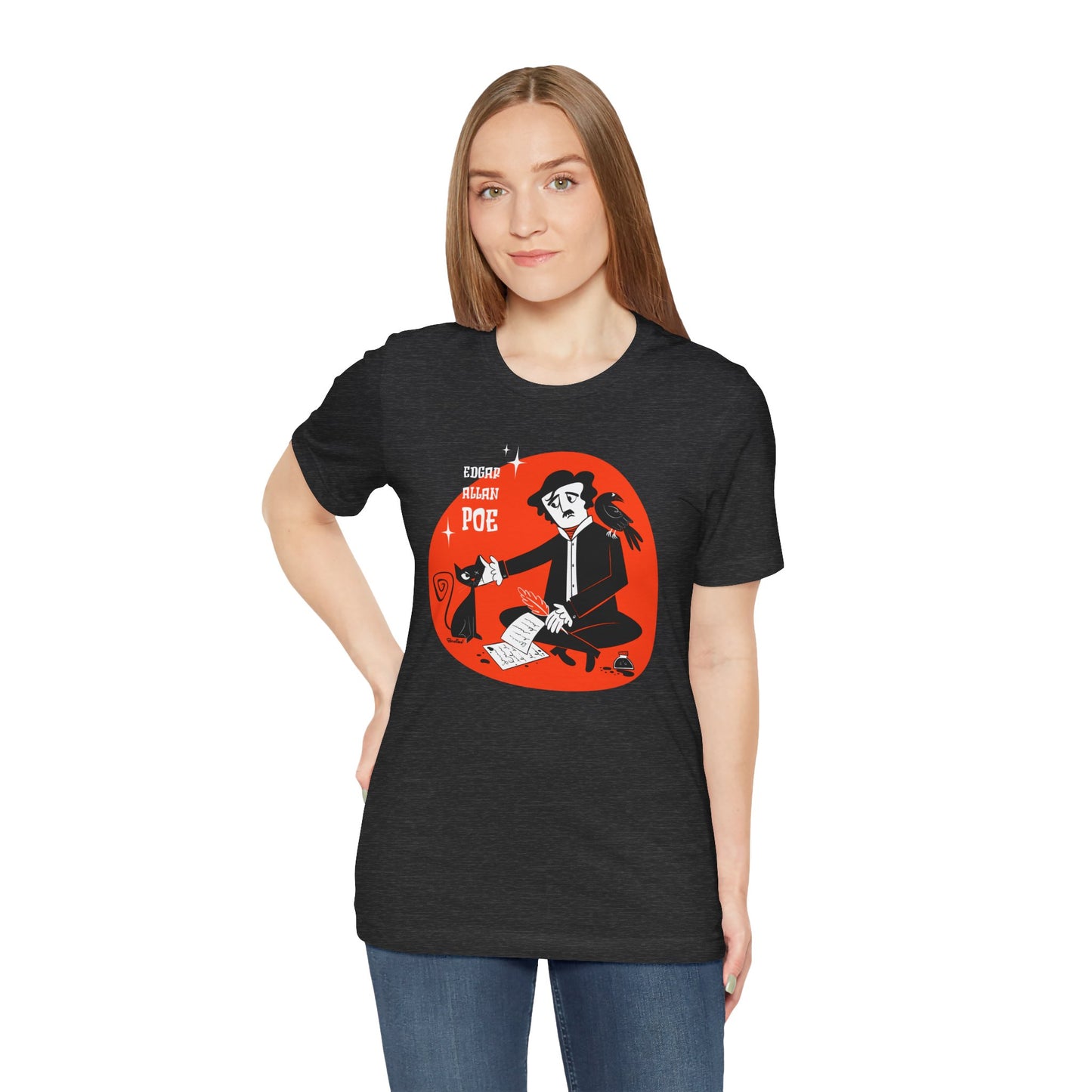 Poe’s cat; dark t-shirt