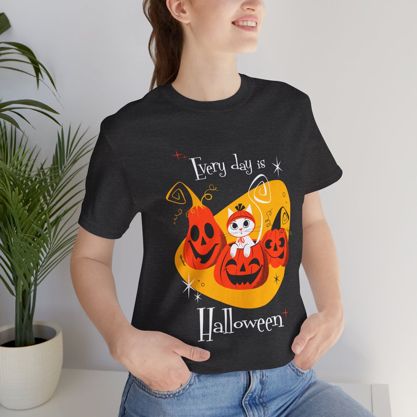Cat and Pumpkins, Unisex T-shirt