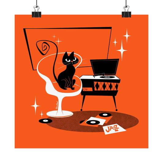 Jazz Cat; square art print