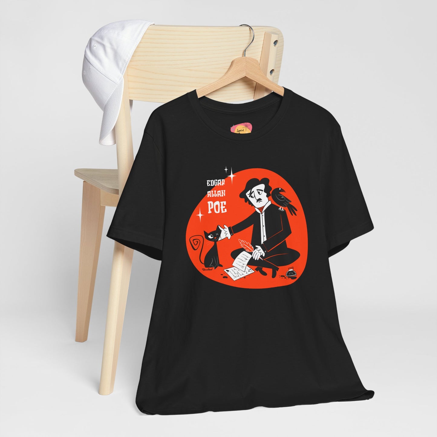 Poe’s cat; dark t-shirt
