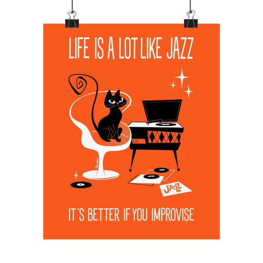 Jazz Cat, rectangular poster