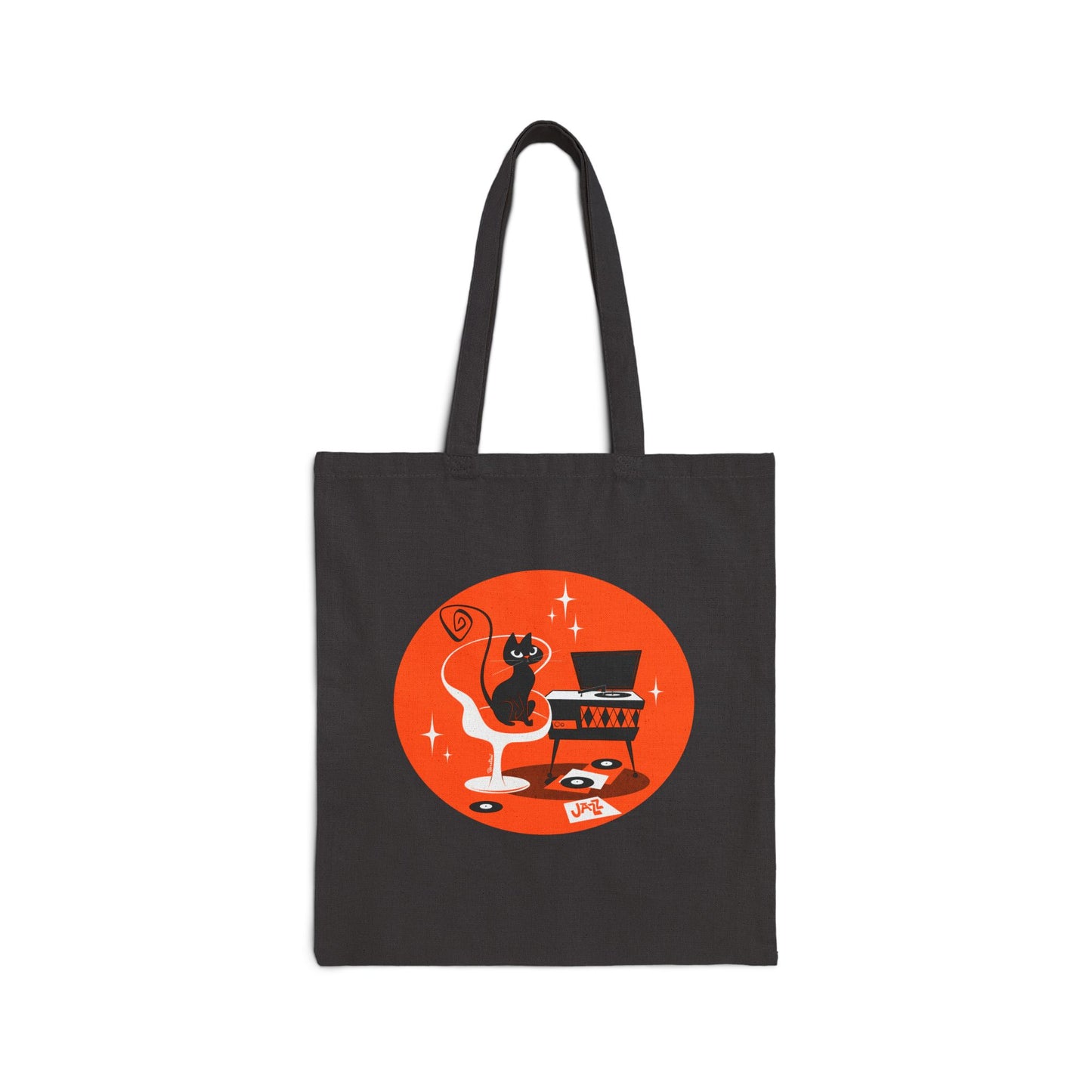 Gato de jazz; Bolsa de tela en color natural o negro