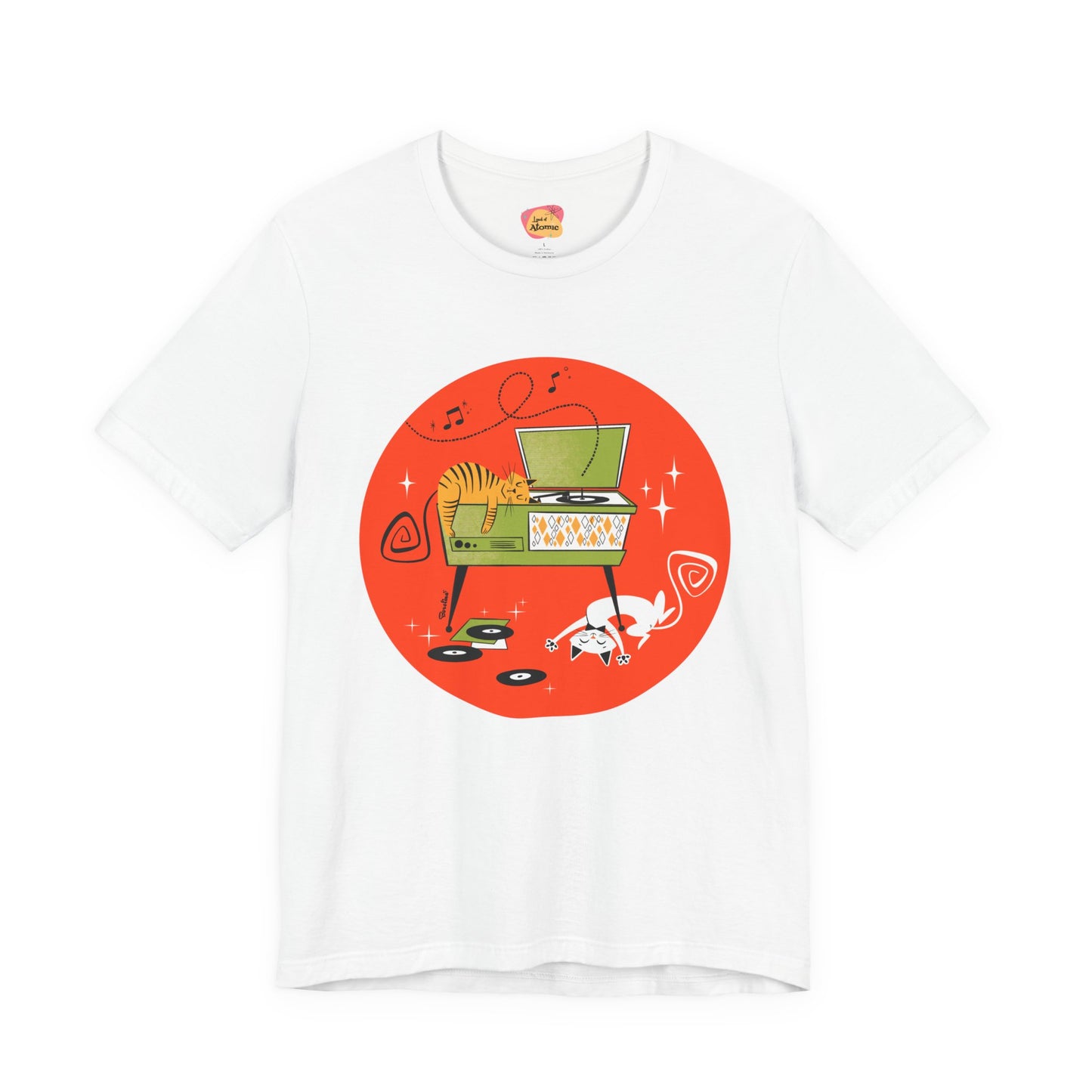 Gatos durmiendo la siesta en tocadiscos, camiseta