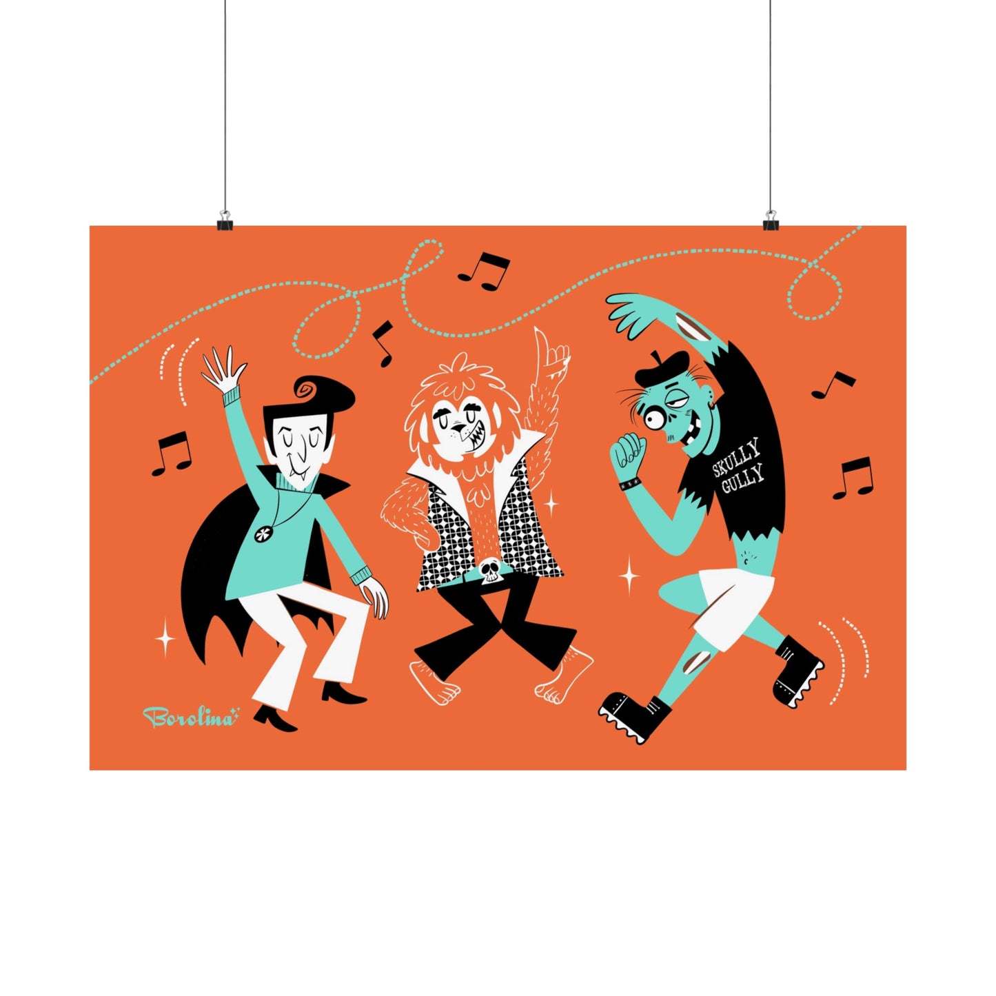 Monster Dance Poster in Orange