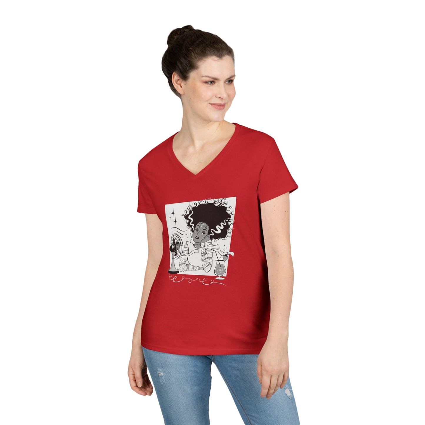 Classic Spooky Bride, V Neck t-shirt