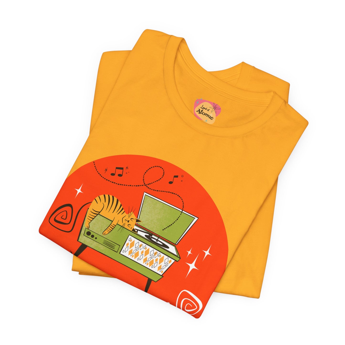 Gatos durmiendo la siesta en tocadiscos, camiseta