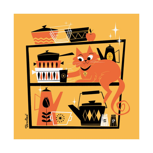 Kitchen Cat; square art print