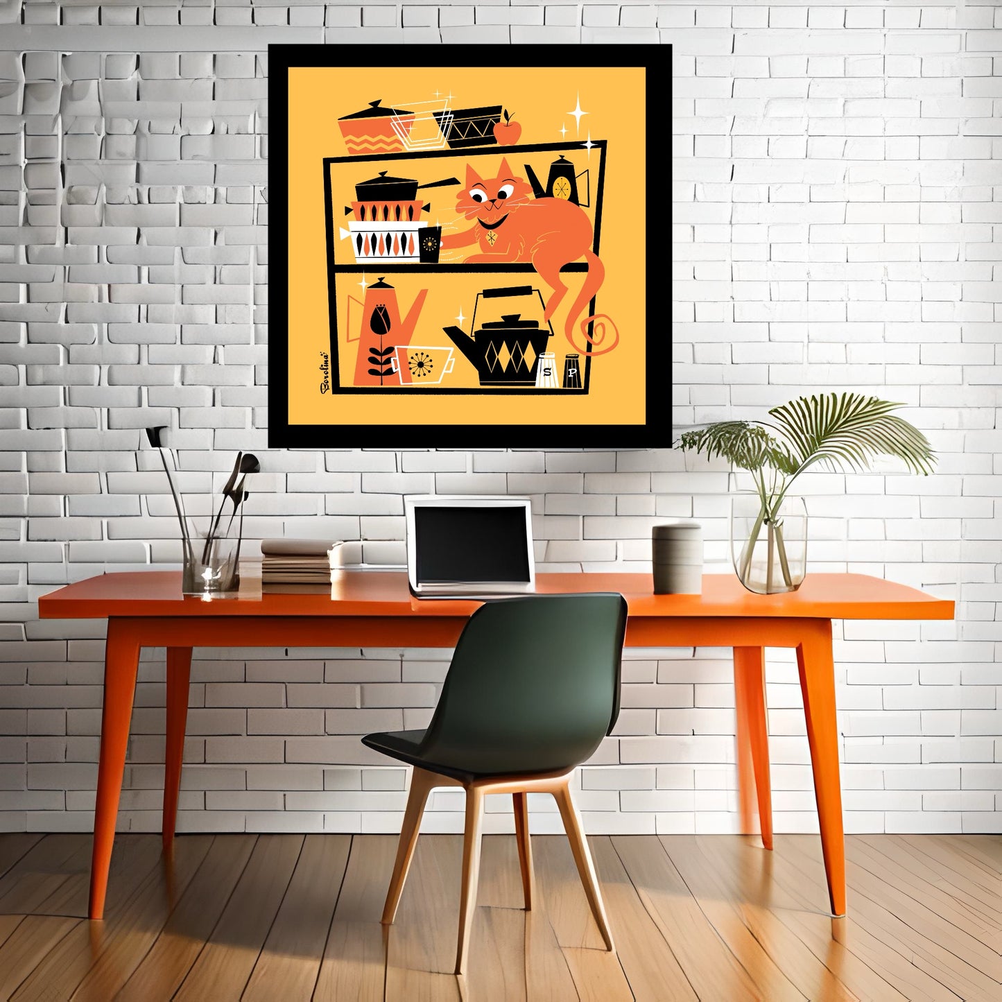 Kitchen Cat Art Print