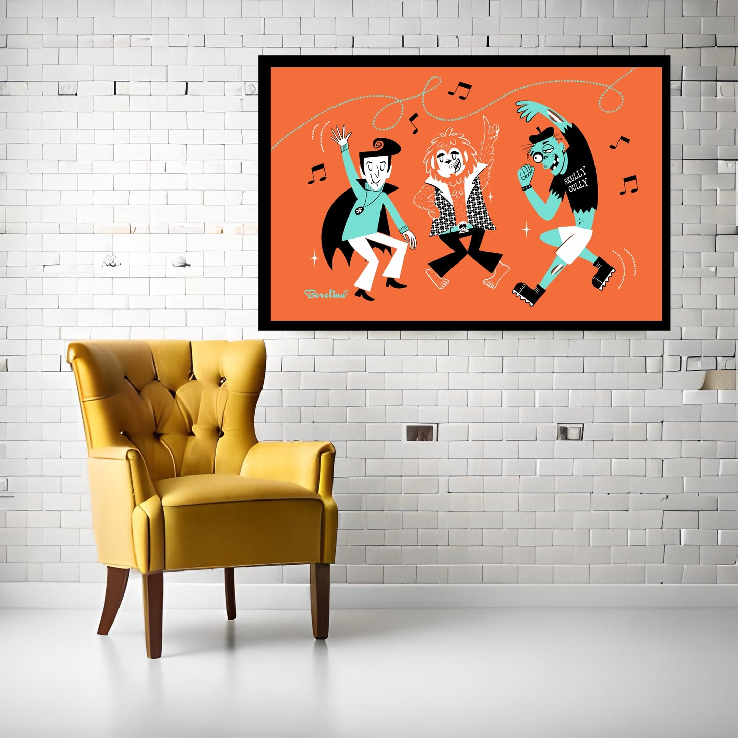 Monster Dance Poster in Orange