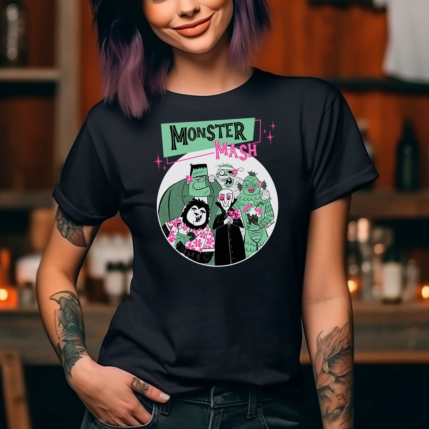 Classic Monsters T-shirt Dark